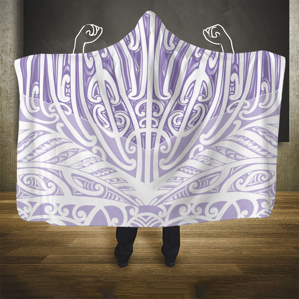 Purple New Zealand Puhoro Maori Tattoo Hooded Blanket