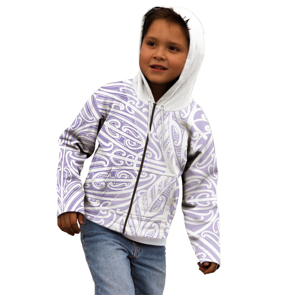 Purple New Zealand Puhoro Maori Tattoo Kid Hoodie