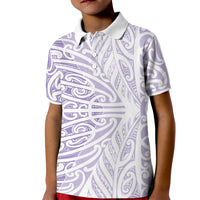 Purple New Zealand Puhoro Maori Tattoo Kid Polo Shirt