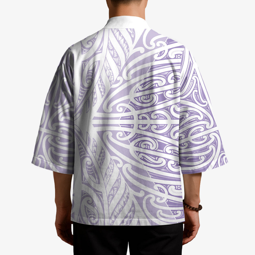 Purple New Zealand Puhoro Maori Tattoo Kimono