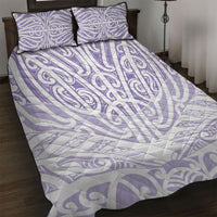 Purple New Zealand Puhoro Maori Tattoo Quilt Bed Set