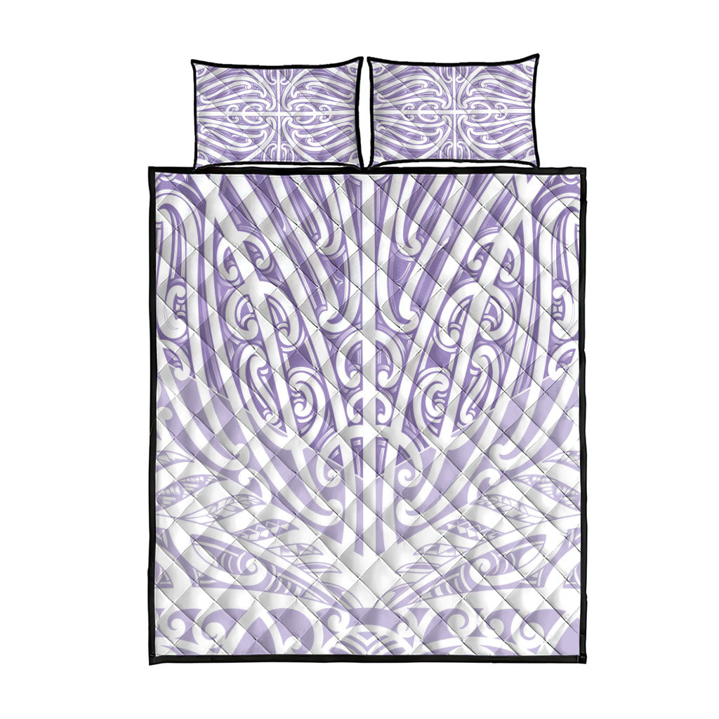 Purple New Zealand Puhoro Maori Tattoo Quilt Bed Set