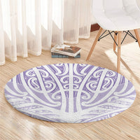Purple New Zealand Puhoro Maori Tattoo Round Carpet