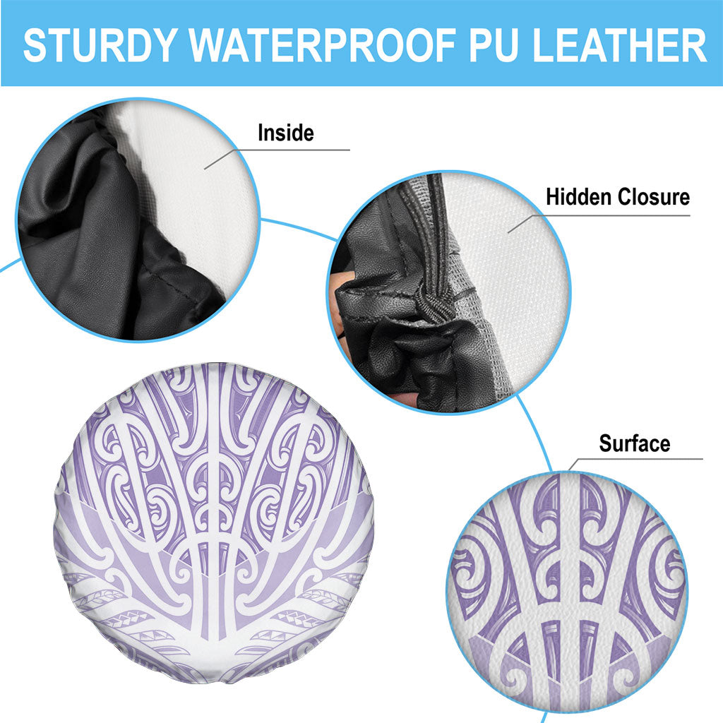 Purple New Zealand Puhoro Maori Tattoo Spare Tire Cover