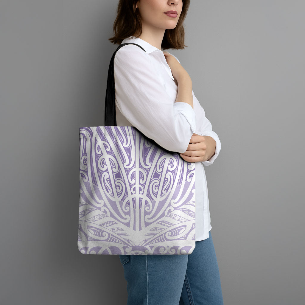 Purple New Zealand Puhoro Maori Tattoo Tote Bag