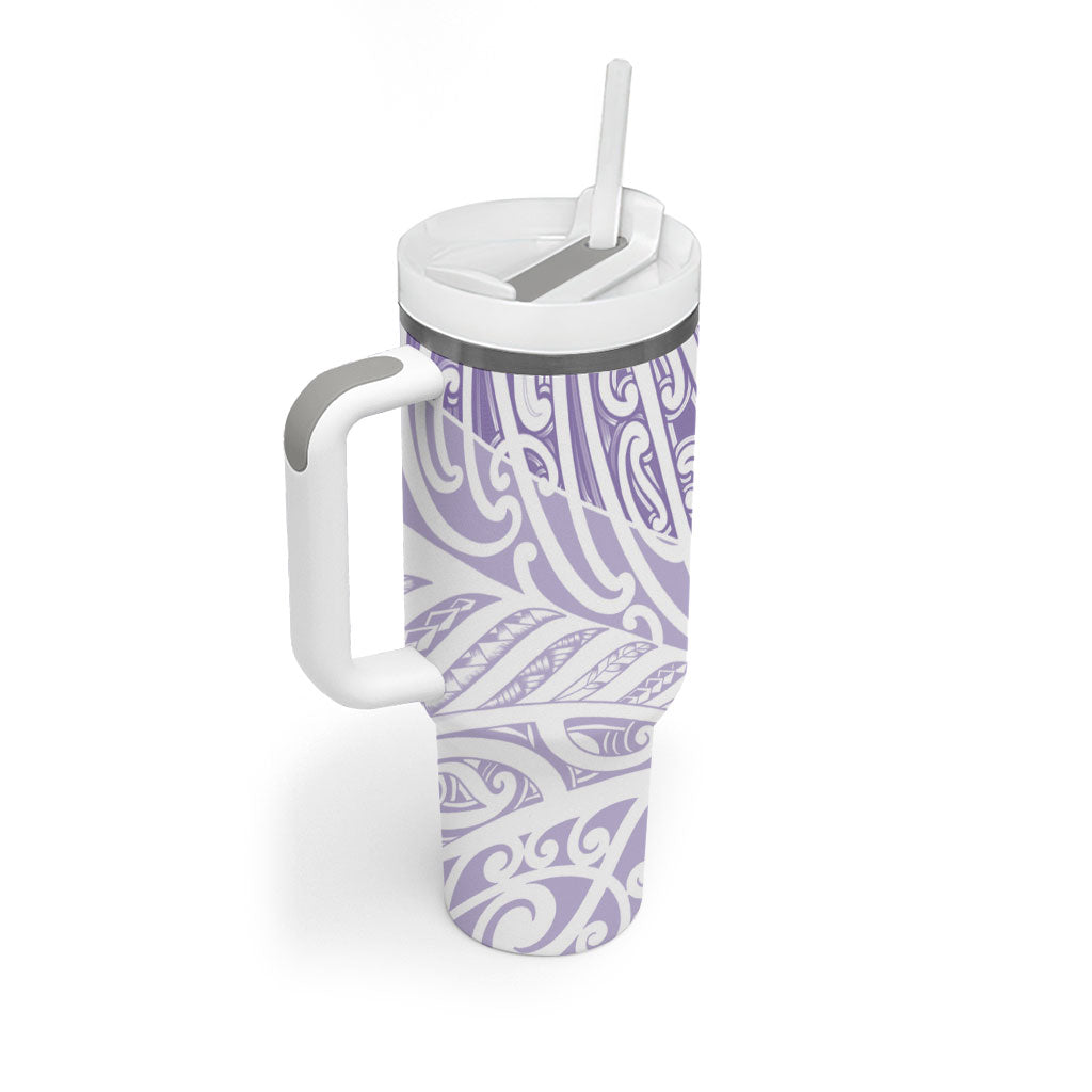 Purple New Zealand Puhoro Maori Tattoo Tumbler With Handle