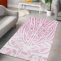 Pink New Zealand Puhoro Maori Tattoo Area Rug