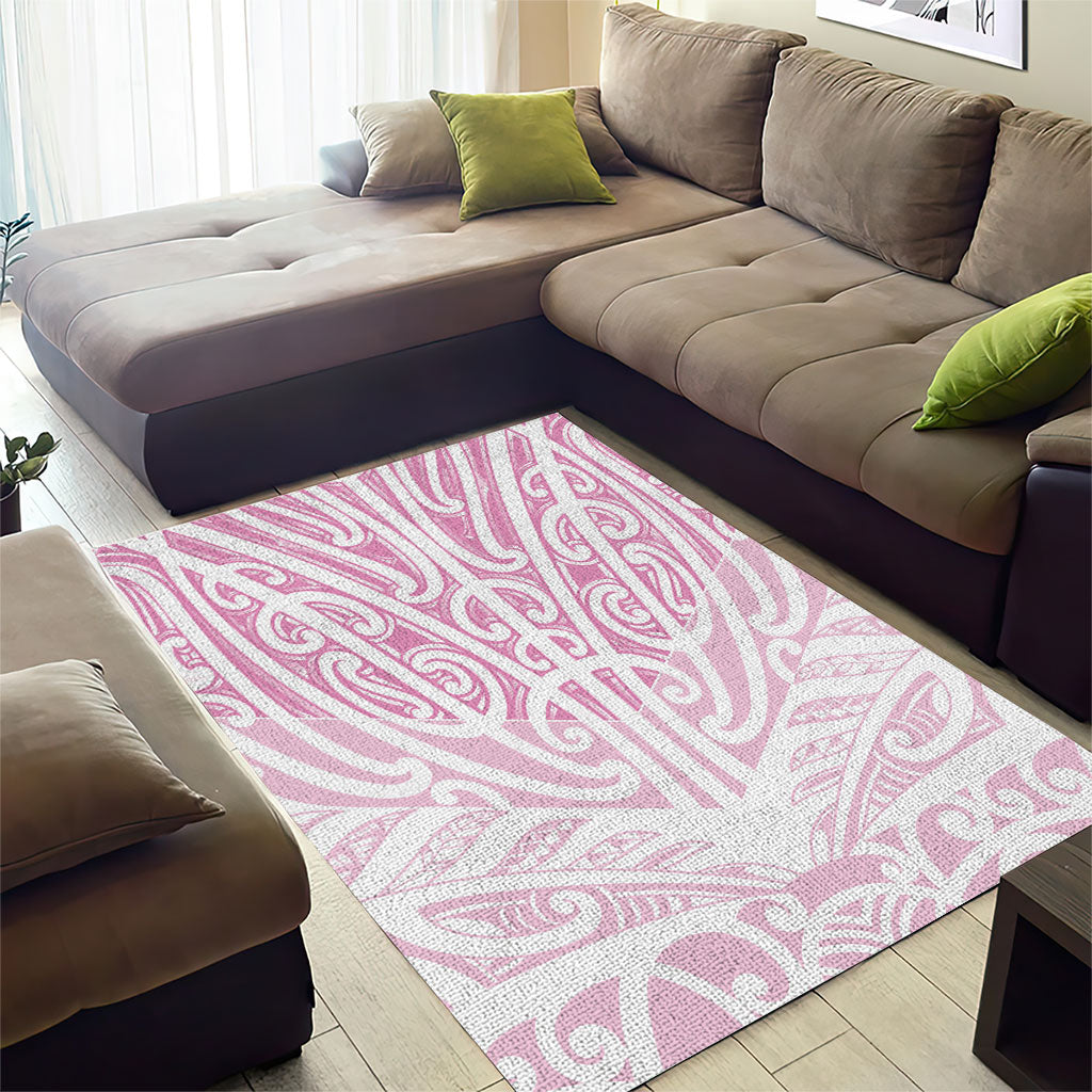 Pink New Zealand Puhoro Maori Tattoo Area Rug