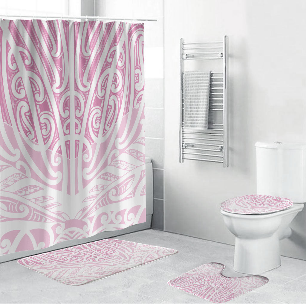 Pink New Zealand Puhoro Maori Tattoo Bathroom Set