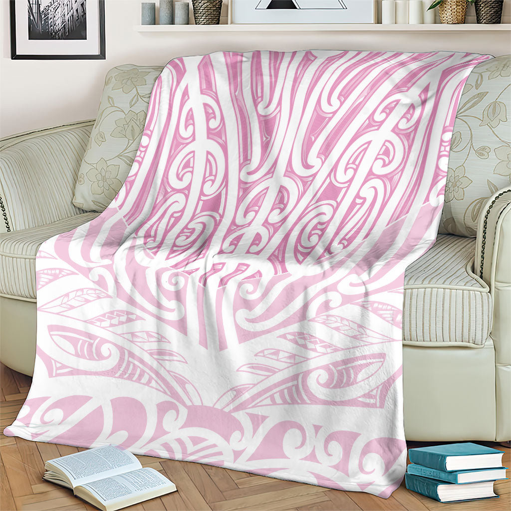 Pink New Zealand Puhoro Maori Tattoo Blanket