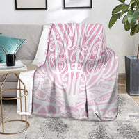 Pink New Zealand Puhoro Maori Tattoo Blanket