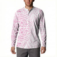 Pink New Zealand Puhoro Maori Tattoo Button Sweatshirt