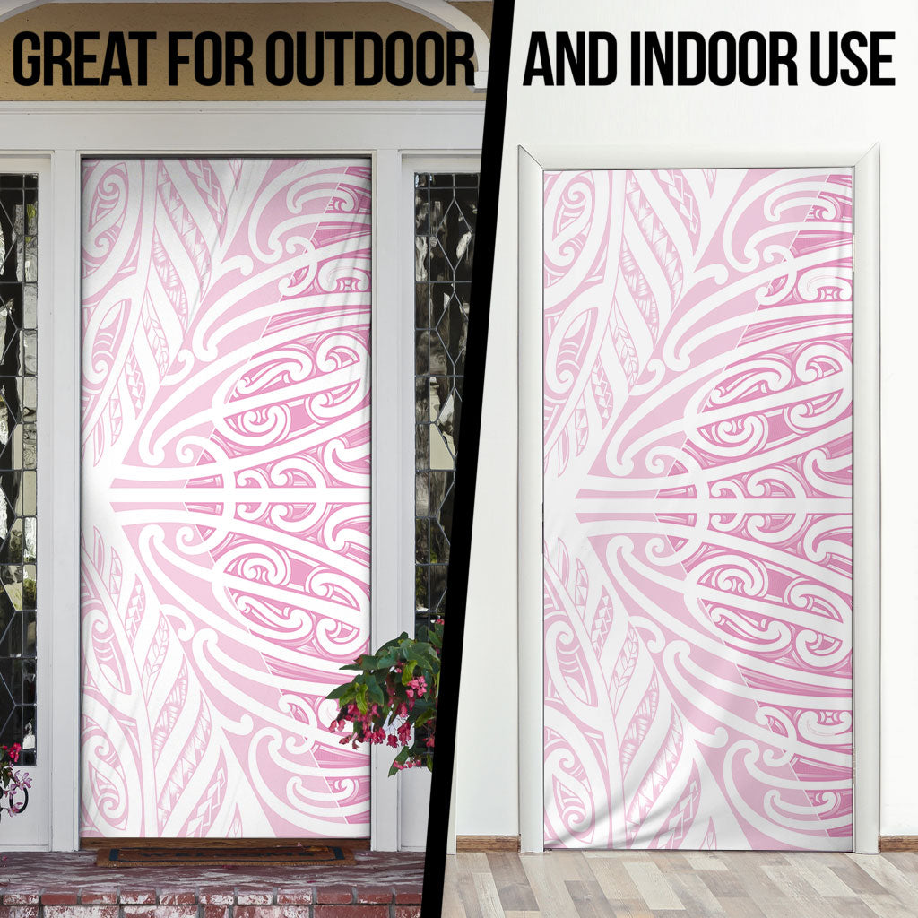 Pink New Zealand Puhoro Maori Tattoo Door Cover