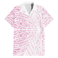 Pink New Zealand Puhoro Maori Tattoo Family Matching Long Sleeve Bodycon Dress and Hawaiian Shirt