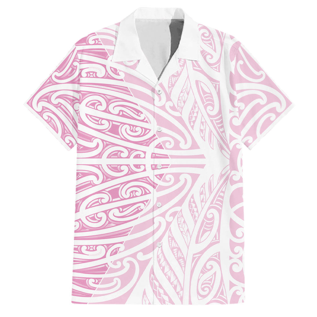 Pink New Zealand Puhoro Maori Tattoo Family Matching Mermaid Dress and Hawaiian Shirt