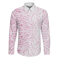 Pink New Zealand Puhoro Maori Tattoo Family Matching Mermaid Dress and Hawaiian Shirt
