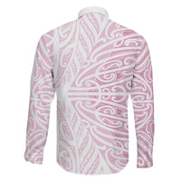 Pink New Zealand Puhoro Maori Tattoo Family Matching Off Shoulder Maxi Dress and Hawaiian Shirt
