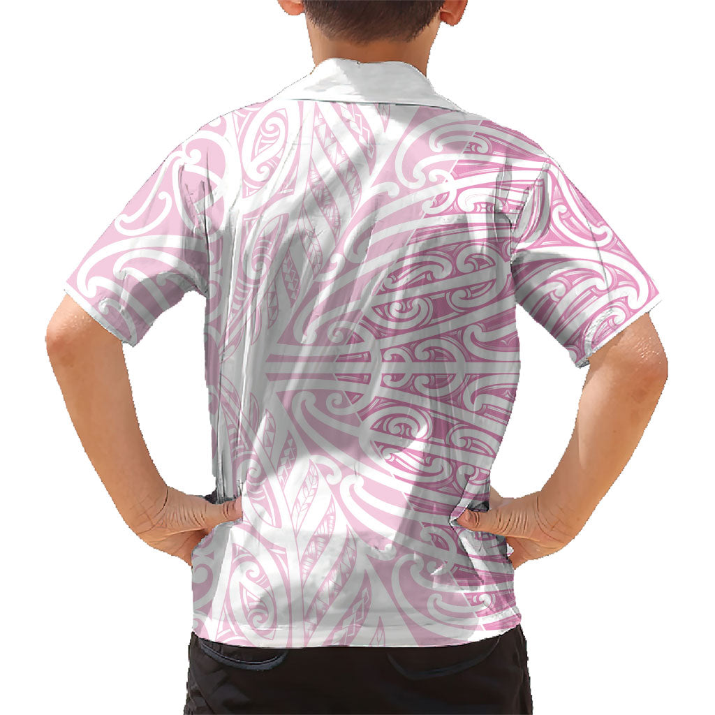Pink New Zealand Puhoro Maori Tattoo Family Matching Tank Maxi Dress and Hawaiian Shirt