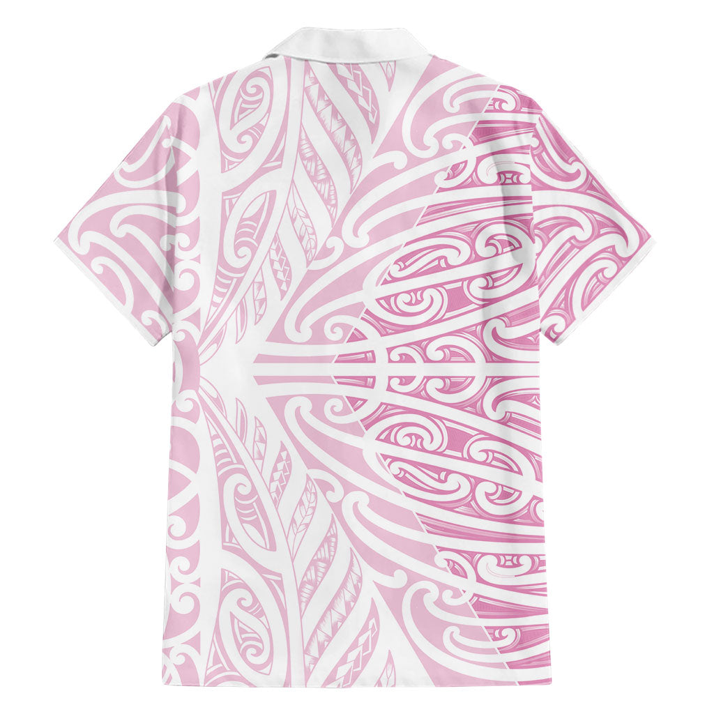 Pink New Zealand Puhoro Maori Tattoo Family Matching Tank Maxi Dress and Hawaiian Shirt