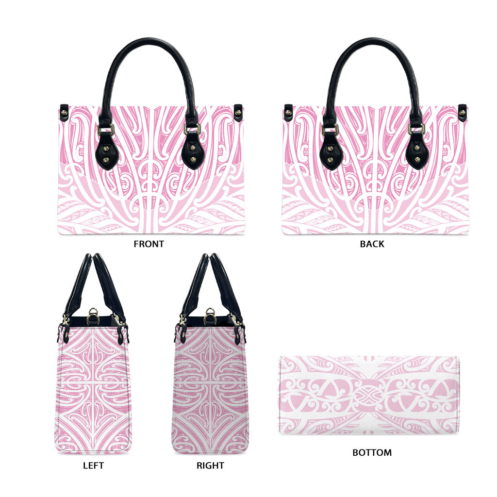 Pink New Zealand Puhoro Maori Tattoo Leather Bag
