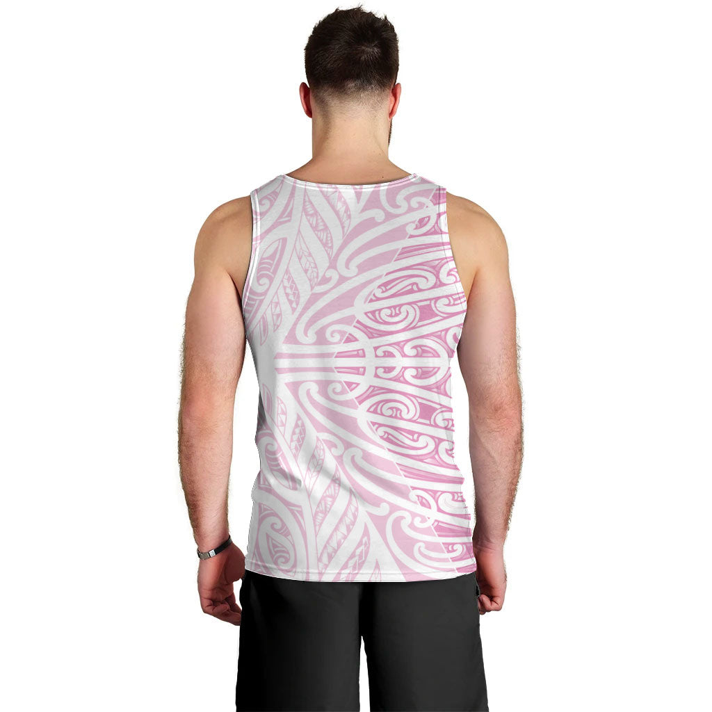 Pink New Zealand Puhoro Maori Tattoo Men Tank Top