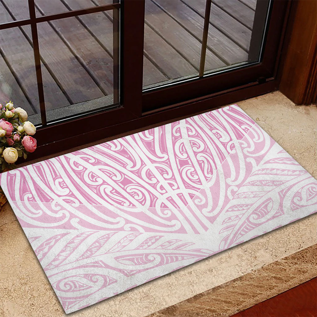 Pink New Zealand Puhoro Maori Tattoo Rubber Doormat