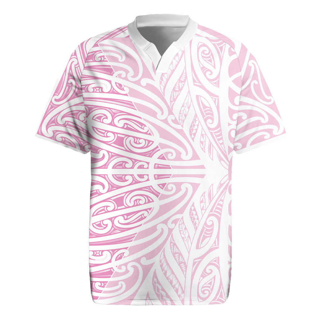Pink New Zealand Puhoro Maori Tattoo Rugby Jersey