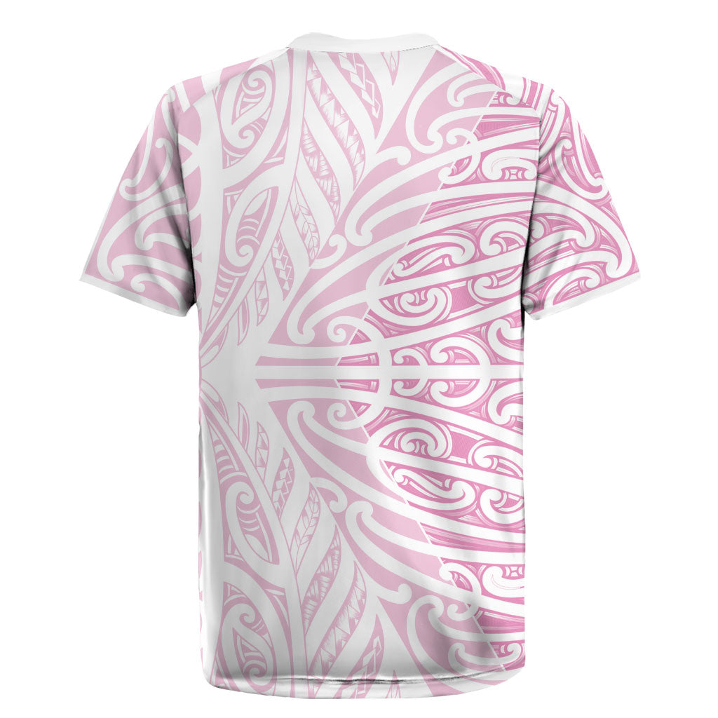 Pink New Zealand Puhoro Maori Tattoo Rugby Jersey
