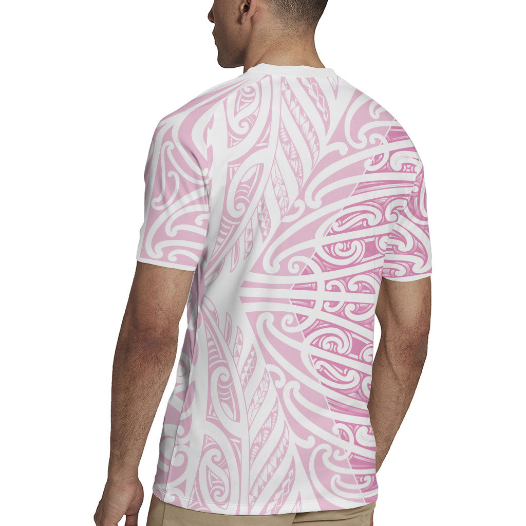 Pink New Zealand Puhoro Maori Tattoo Rugby Jersey