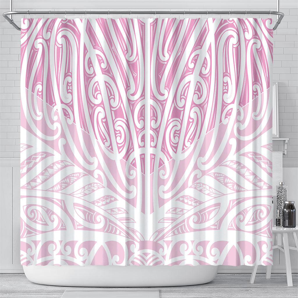 Pink New Zealand Puhoro Maori Tattoo Shower Curtain
