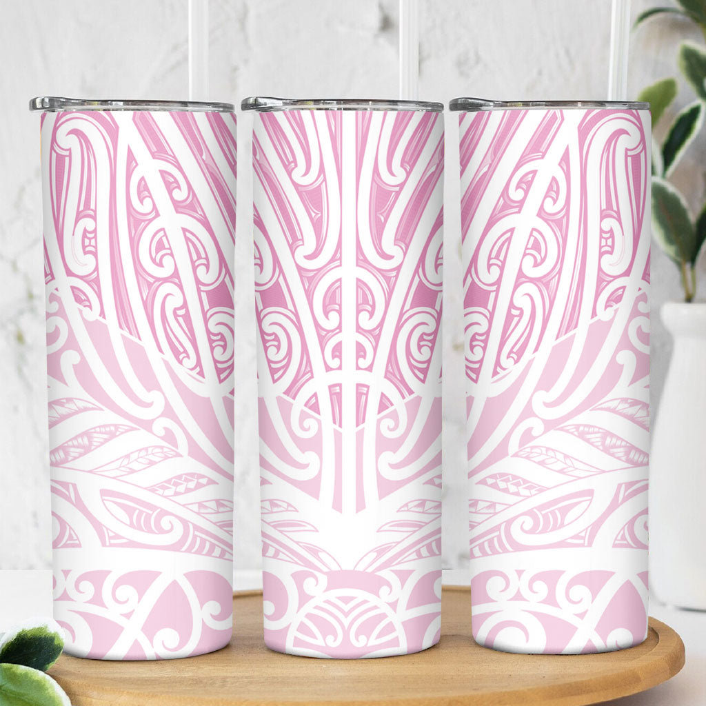 Pink New Zealand Puhoro Maori Tattoo Skinny Tumbler