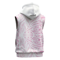Pink New Zealand Puhoro Maori Tattoo Sleeveless Hoodie
