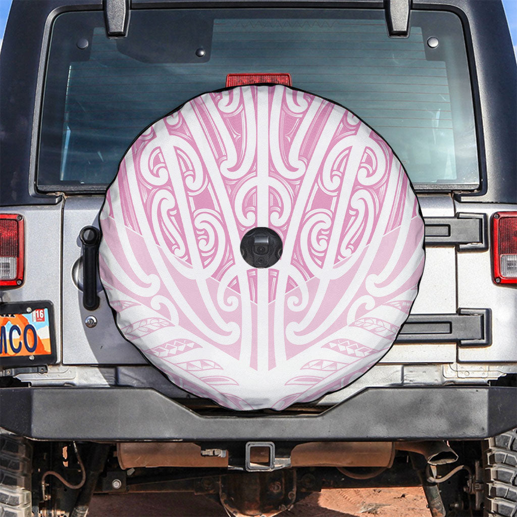 Pink New Zealand Puhoro Maori Tattoo Spare Tire Cover