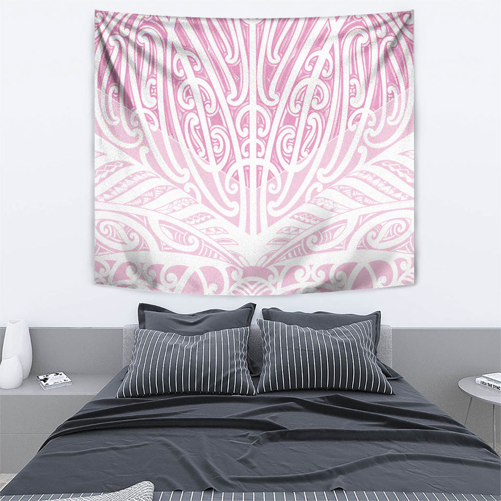Pink New Zealand Puhoro Maori Tattoo Tapestry