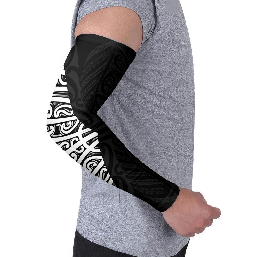 Black New Zealand Puhoro Maori Tattoo Arm Sleeves