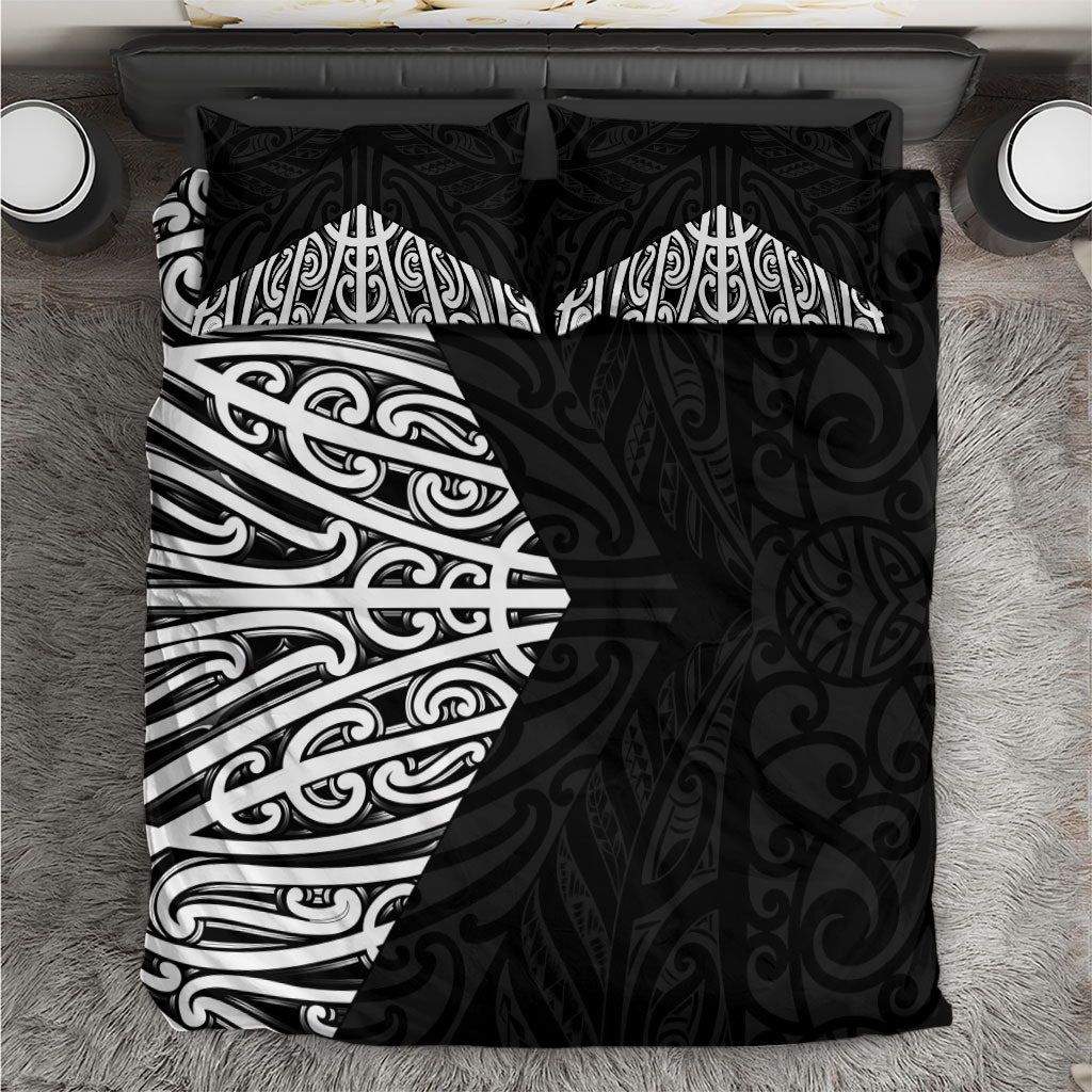 Black New Zealand Puhoro Maori Tattoo Bedding Set
