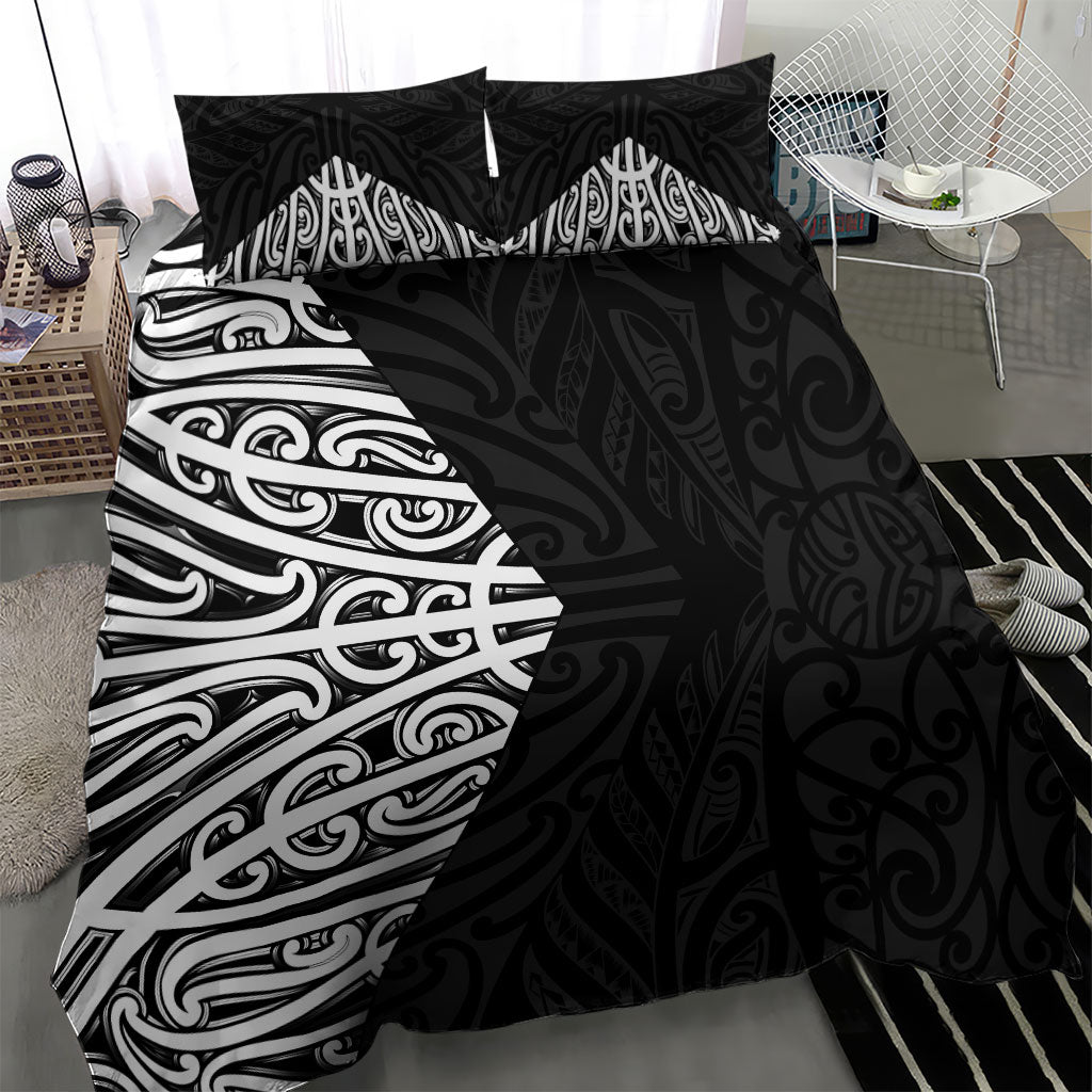 Black New Zealand Puhoro Maori Tattoo Bedding Set
