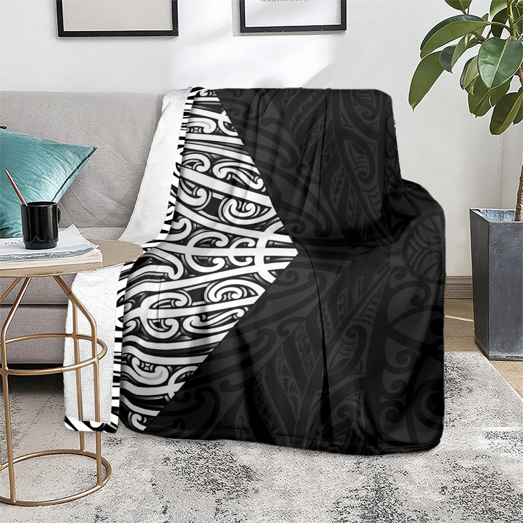 Black New Zealand Puhoro Maori Tattoo Blanket