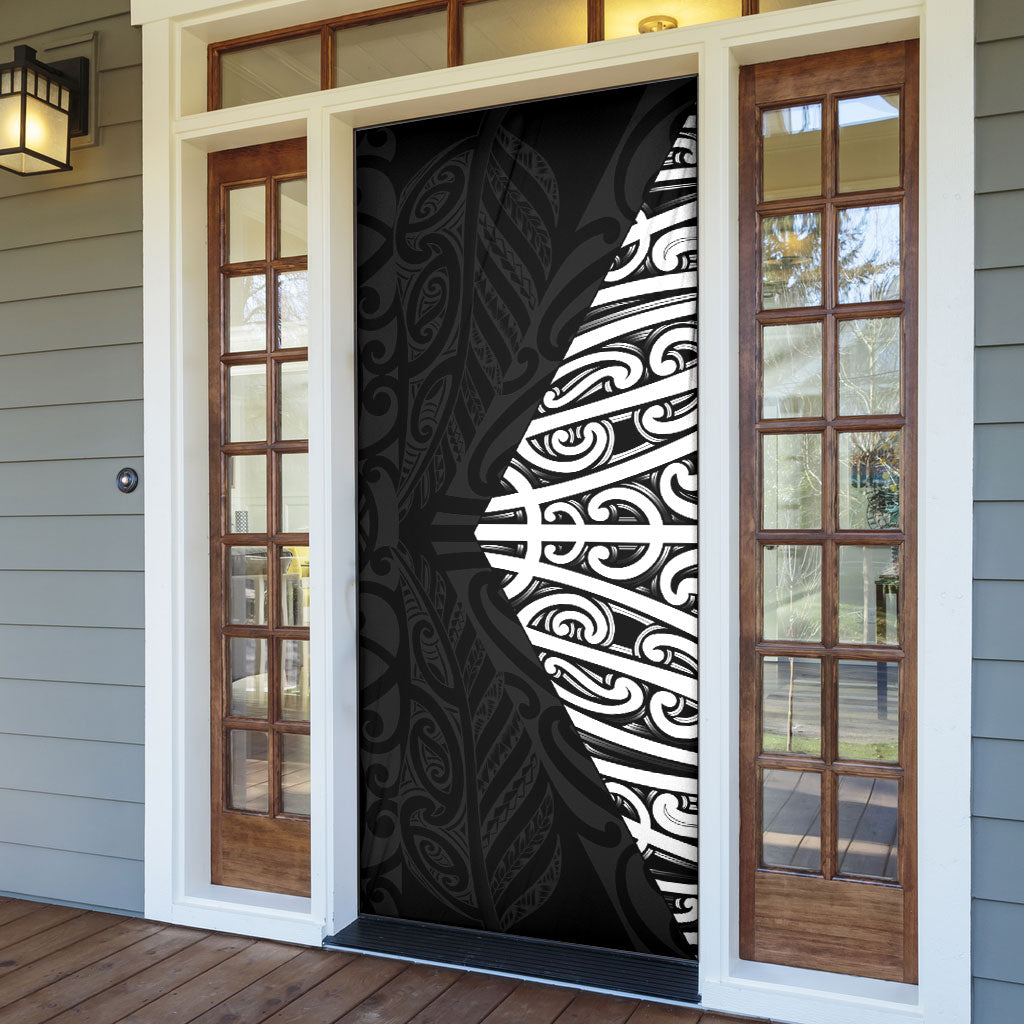 Black New Zealand Puhoro Maori Tattoo Door Cover