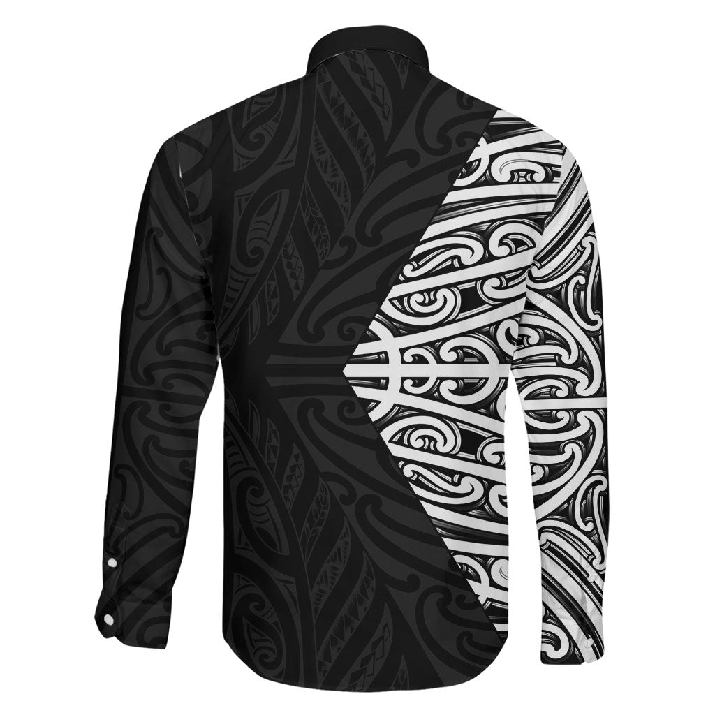 Black New Zealand Puhoro Maori Tattoo Family Matching Tank Maxi Dress and Hawaiian Shirt