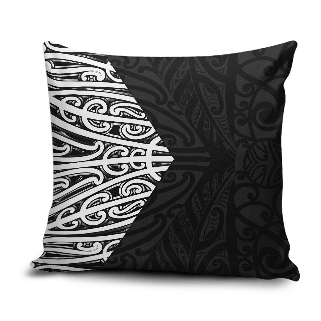 Black New Zealand Puhoro Maori Tattoo Pillow Cover