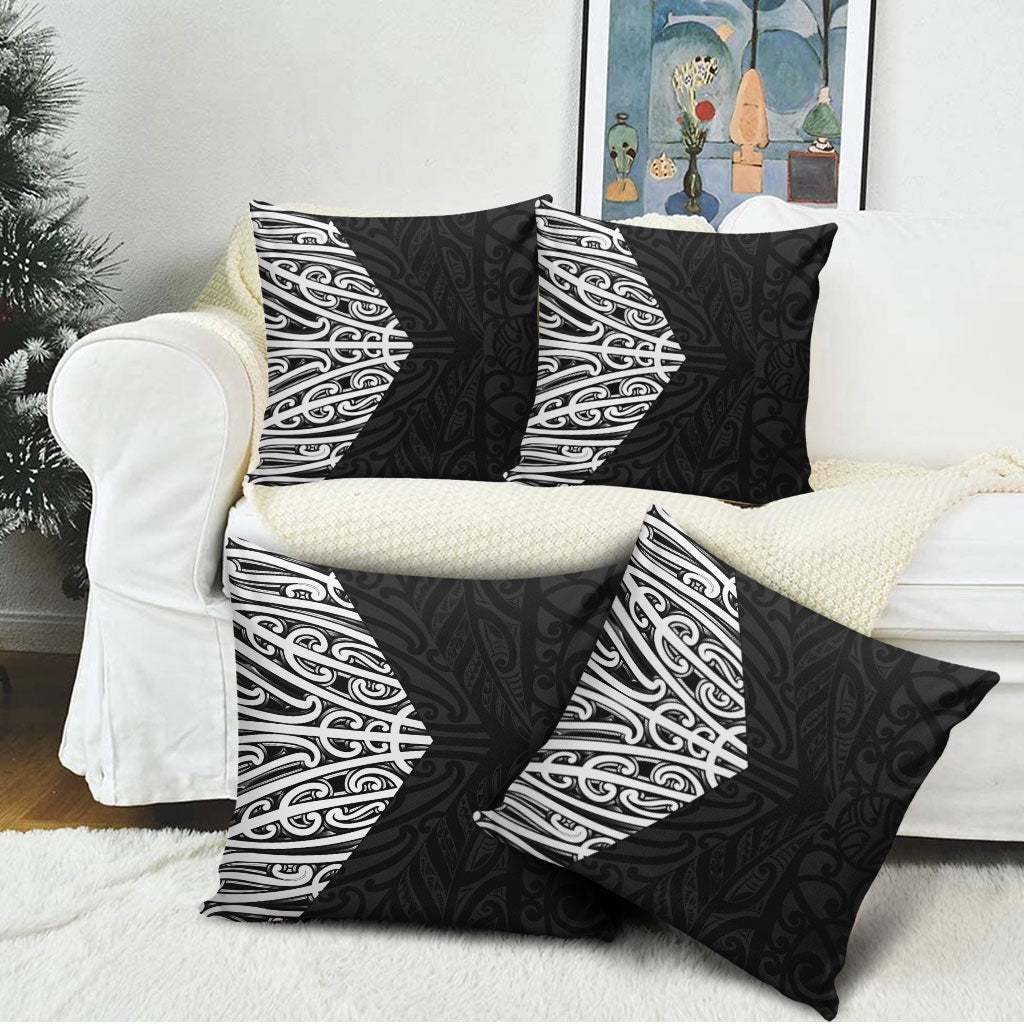 Black New Zealand Puhoro Maori Tattoo Pillow Cover