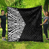 Black New Zealand Puhoro Maori Tattoo Quilt