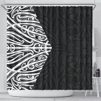 Black New Zealand Puhoro Maori Tattoo Shower Curtain