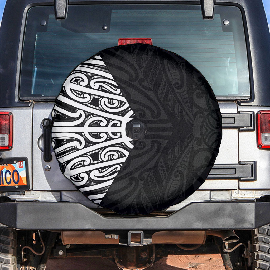 Black New Zealand Puhoro Maori Tattoo Spare Tire Cover