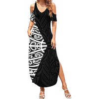 Black New Zealand Puhoro Maori Tattoo Summer Maxi Dress