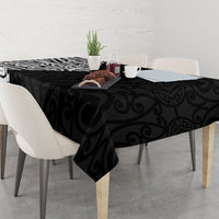 Black New Zealand Puhoro Maori Tattoo Tablecloth