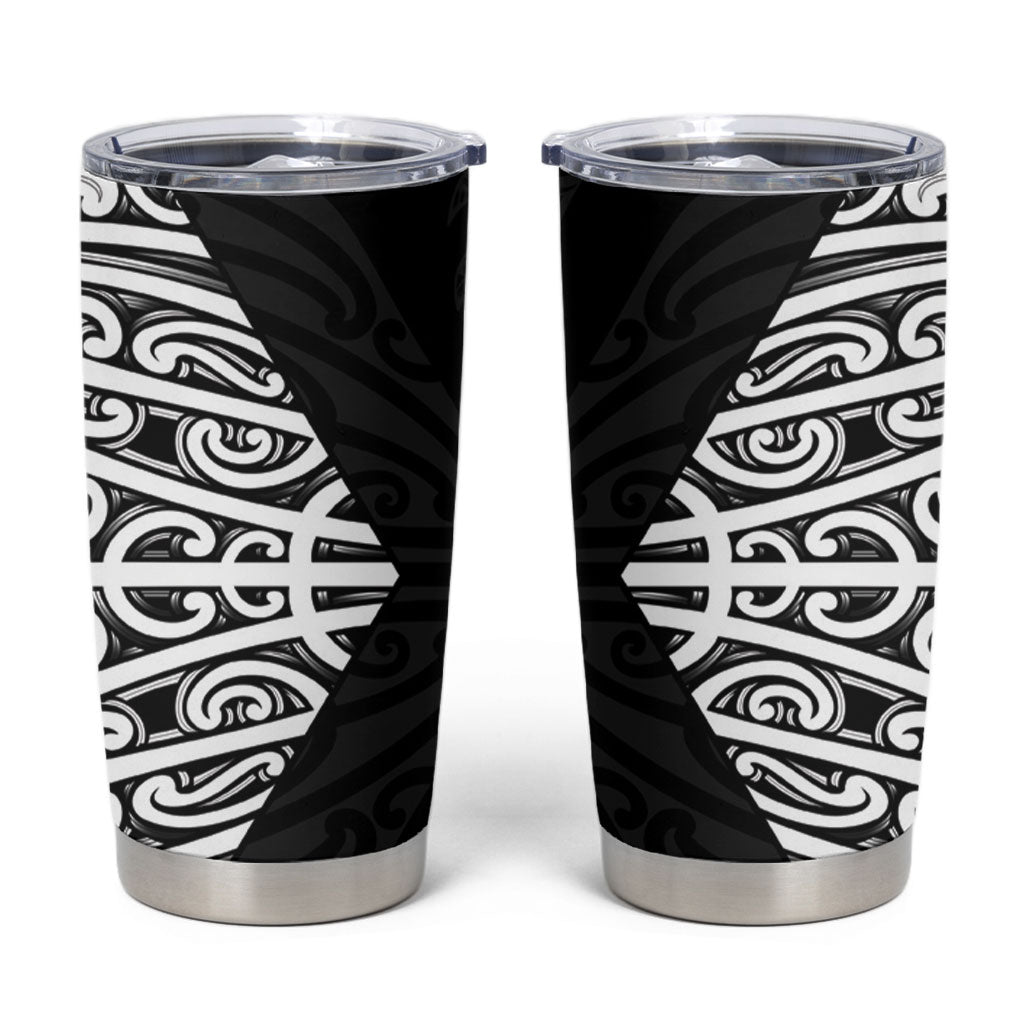 Black New Zealand Puhoro Maori Tattoo Tumbler Cup