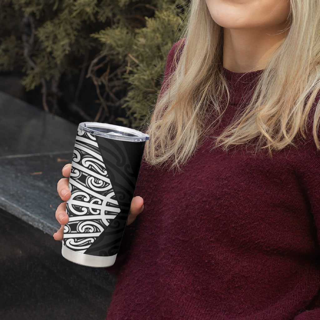 Black New Zealand Puhoro Maori Tattoo Tumbler Cup