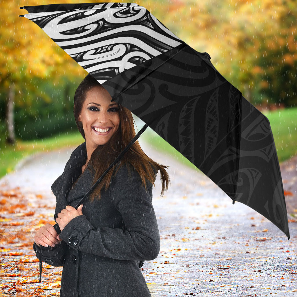 Black New Zealand Puhoro Maori Tattoo Umbrella